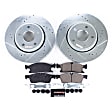K5951 Front Brake Disc and Pad Kit, Silver zinc-plated, Cross-drilled and Slotted, 5 Lugs, 330 mm, Carbon Fiber Ceramic, Z23 Evolution Sport Series