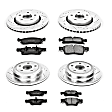4-Wheel Set Power Stop&reg; K5952 Front and Rear Z23 Daily Carbon-Fiber Ceramic Brake Pad and Drilled & Slotted Rotor Kit
