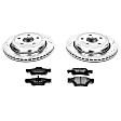 K5953 Rear Brake Disc and Pad Kit, Silver zinc-plated, Cross-drilled and Slotted, 5 Lugs, 330 mm, Carbon Fiber Ceramic, Z23 Evolution Sport Series