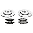 K5954 Front Brake Disc and Pad Kit, Silver zinc-plated, Cross-drilled and Slotted, 5 Lugs, 350 mm, Carbon Fiber Ceramic, Z23 Evolution Sport Series