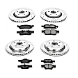 4-Wheel Set Power Stop&reg; K5955 Front and Rear Z23 Daily Carbon-Fiber Ceramic Brake Pad and Drilled & Slotted Rotor Kit