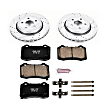 K5956 Rear Brake Disc and Pad Kit, Silver zinc-plated, Cross-drilled and Slotted, 5 Lugs, 349.9 mm, Carbon Fiber Ceramic, Z23 Evolution Sport Series