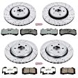 4-Wheel Set Power Stop&reg; K5958-26 Front and Rear Z26 Muscle Carbon-Fiber Ceramic Brake Pad and Drilled & Slotted Rotor Kit