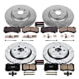 4-Wheel Set Power Stop&reg; K5958 Front and Rear Z23 Daily Carbon-Fiber Ceramic Brake Pad and Drilled & Slotted Rotor Kit