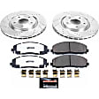 K5959-36 Front Brake Disc and Pad Kit, Silver zinc-plated, Cross-drilled and Slotted, 5 Lugs, 330 mm, Carbon Fiber Ceramic, Z36 Extreme Truck And Tow