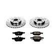 K5976 Front Brake Disc and Pad Kit, Silver zinc-plated, Cross-drilled and Slotted, 5 Lugs, 278 mm, Carbon Fiber Ceramic, Z23 Evolution Sport Series