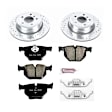 K5984 Rear Brake Disc and Pad Kit, Silver zinc-plated, Cross-drilled and Slotted, 5 Lugs, 319.8 mm, Carbon Fiber Ceramic, Z23 Evolution Sport Series