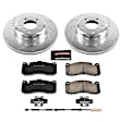 K6004 Front Brake Disc and Pad Kit, Silver zinc-plated, Cross-drilled and Slotted, 5 Lugs, 338 mm, Carbon Fiber Ceramic, Z23 Evolution Sport Series