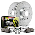 K6014-26 Rear Brake Disc and Pad Kit, Cross-drilled and Slotted 5 Lugs 370 mm Carbon Fiber Ceramic Z26 Street Warrior Carbon-Fiber Ceramic Series