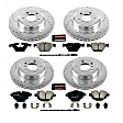 4-Wheel Set Power Stop&reg; K6023 Front and Rear Z23 Daily Carbon-Fiber Ceramic Brake Pad and Drilled & Slotted Rotor Kit