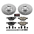 K6026 Front Brake Disc and Pad Kit, Silver zinc-plated, Cross-drilled and Slotted, 5 Lugs, 347.9 mm, Carbon Fiber Ceramic, Z23 Evolution Sport Series