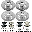 2016 BMW 528i - Front and Rear Brake Disc and Pad Kit, Cross-drilled and Slotted, 5 Lugs, 329.9 mm, Carbon Fiber Ceramic, Models with standard brakes - PowerStop full-cast design rotors (replaces OE riveted 2-piece), Z23 Evolution Sport Series