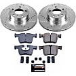 2018 BMW X4 - Front Brake Disc and Pad Kit, Silver zinc-plated, Cross-drilled and Slotted, 5 Lugs, 328 mm, Carbon Fiber Ceramic, 2.0L 4Cyl, Z23 Evolution Sport Series