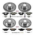 4-Wheel Set Power Stop&reg; K6074 Front and Rear Z23 Daily Carbon-Fiber Ceramic Brake Pad and Drilled & Slotted Rotor Kit