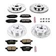 4-Wheel Set Power Stop&reg; K6076 Front and Rear Z23 Daily Carbon-Fiber Ceramic Brake Pad and Drilled & Slotted Rotor Kit