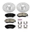 K6082 Front Brake Disc and Pad Kit, Silver zinc-plated, Cross-drilled and Slotted, 5 Lugs, 292 mm, Carbon Fiber Ceramic, Z23 Evolution Sport Series