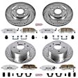4-Wheel Set Power Stop&reg; K6095-26 Front and Rear Z26 Muscle Carbon-Fiber Ceramic Brake Pad and Drilled & Slotted Rotor Kit