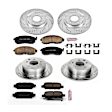4-Wheel Set Power Stop&reg; K6095 Front and Rear Z23 Daily Carbon-Fiber Ceramic Brake Pad and Drilled & Slotted Rotor Kit