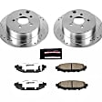 K6107-26 Rear Brake Disc and Pad Kit, Silver zinc-plated, Cross-drilled and Slotted, 5 Lugs, 274 mm, Carbon Fiber Ceramic, Z26 Street Warrior Carbon-Fiber Ceramic Series
