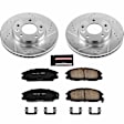 K6108 Front Brake Disc and Pad Kit, Silver zinc-plated, Cross-drilled and Slotted, 5 Lugs, 275.8 mm, Carbon Fiber Ceramic, Z23 Evolution Sport Series