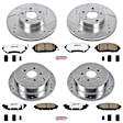 4-Wheel Set Power Stop&reg; K6110-26 Front and Rear Z26 Muscle Carbon-Fiber Ceramic Brake Pad and Drilled & Slotted Rotor Kit