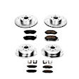 4-Wheel Set Power Stop&reg; K6110 Front and Rear Z23 Daily Carbon-Fiber Ceramic Brake Pad and Drilled & Slotted Rotor Kit