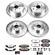 4-Wheel Set Power Stop&reg; K6112-26 Front and Rear Z26 Muscle Carbon-Fiber Ceramic Brake Pad and Drilled & Slotted Rotor Kit