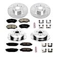 4-Wheel Set Power Stop&reg; K6112 Front and Rear Z23 Daily Carbon-Fiber Ceramic Brake Pad and Drilled & Slotted Rotor Kit