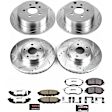 4-Wheel Set Power Stop&reg; K6113-26 Front and Rear Z26 Muscle Carbon-Fiber Ceramic Brake Pad and Drilled & Slotted Rotor Kit