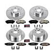 4-Wheel Set Power Stop&reg; K6113 Front and Rear Z23 Daily Carbon-Fiber Ceramic Brake Pad and Drilled & Slotted Rotor Kit