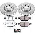 K6129-26 Front Brake Disc and Pad Kit, Silver zinc-plated, Cross-drilled and Slotted, 5 Lugs, 356 mm, Carbon Fiber Ceramic, Z26 Street Warrior Carbon-Fiber Ceramic Series
