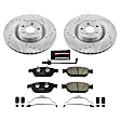 K6129 Front Brake Disc and Pad Kit, Silver zinc-plated, Cross-drilled and Slotted, 5 Lugs, 356 mm, Carbon Fiber Ceramic, Z23 Evolution Sport Series