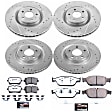 4-Wheel Set Power Stop&reg; K6130-26 Front and Rear Z26 Muscle Carbon-Fiber Ceramic Brake Pad and Drilled & Slotted Rotor Kit
