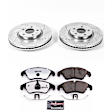 K6133-26 Front Brake Disc and Pad Kit, Silver zinc-plated, Cross-drilled and Slotted, 5 Lugs, 320 mm, Carbon Fiber Ceramic, Z26 Street Warrior Carbon-Fiber Ceramic Series