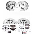 2012 Audi A5 - Front and Rear Brake Disc and Pad Kit, Silver zinc-plated, Cross-drilled and Slotted, 5 Lugs, 300 mm, Carbon Fiber Ceramic, 2.0L 4Cyl, Z26 Street Warrior Carbon-Fiber Ceramic Series