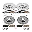4-Wheel Set Power Stop&reg; K6134 Front and Rear Z23 Daily Carbon-Fiber Ceramic Brake Pad and Drilled & Slotted Rotor Kit