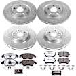 4-Wheel Set Power Stop&reg; K6143-26 Front and Rear Z26 Muscle Carbon-Fiber Ceramic Brake Pad and Drilled & Slotted Rotor Kit