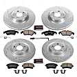 2015 Audi Q5 - Front and Rear Brake Disc and Pad Kit, Cross-drilled and Slotted, 5 Lugs, 330 mm, Carbon Fiber Ceramic, FULL HYBRID EV-GAS (FHEV), 2.0L 4Cyl, Z23 Evolution Sport Series