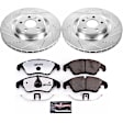 K6154-26 Front Brake Disc and Pad Kit, Cross-drilled and Slotted 5 Lugs 344.6 mm Carbon Fiber Ceramic Z26 Street Warrior Carbon-Fiber Ceramic Series