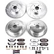 4-Wheel Set Power Stop&reg; K6164-26 Front and Rear Z26 Muscle Carbon-Fiber Ceramic Brake Pad and Drilled & Slotted Rotor Kit