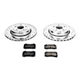 K6165 Rear Z23 Daily Carbon-Fiber Ceramic Brake Pad and Drilled & Slotted Rotor Kit, With 4 Piston Front Caliper And 340mm Front Rotor