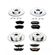 4-Wheel Set Power Stop&reg; K6180 Front and Rear Z23 Daily Carbon-Fiber Ceramic Brake Pad and Drilled & Slotted Rotor Kit