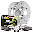 2006 Mercedes Benz S430 - Rear Brake Disc and Pad Kit, Cross-drilled and Slotted, Carbon Fiber Ceramic, 4.3L 8Cyl, Z26 Street Warrior Carbon-Fiber Ceramic Series