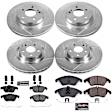 4-Wheel Set Power Stop&reg; K6206 Front and Rear Z23 Daily Carbon-Fiber Ceramic Brake Pad and Drilled & Slotted Rotor Kit