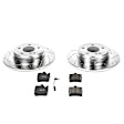 K620 Rear Brake Disc and Pad Kit, Silver zinc-plated, Cross-drilled and Slotted, 5 Lugs, 290 mm, Carbon Fiber Ceramic, Z23 Evolution Sport Series