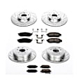 2011 Infiniti M37 - Front and Rear Brake Disc and Pad Kit, Cross-drilled and Slotted, 5 Lugs, 308 mm, Carbon Fiber Ceramic, Z23 Evolution Sport Series