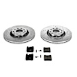 K624 Rear Brake Disc and Pad Kit, Silver zinc-plated, Cross-drilled and Slotted, 5 Lugs, 290 mm, Carbon Fiber Ceramic, Z23 Evolution Sport Series
