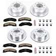 4-Wheel Set Power Stop&reg; K6259 Front and Rear Z23 Daily Carbon-Fiber Ceramic Brake Pad and Drilled & Slotted Rotor Kit