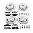 4-Wheel Set Power Stop&reg; K6268 Front and Rear Z23 Daily Carbon-Fiber Ceramic Brake Pad and Drilled & Slotted Rotor Kit