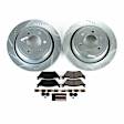 K6271 Rear Brake Disc and Pad Kit, Silver zinc-plated, Cross-drilled and Slotted, 6 Lugs, 348 mm, Carbon Fiber Ceramic, Z23 Evolution Sport Series